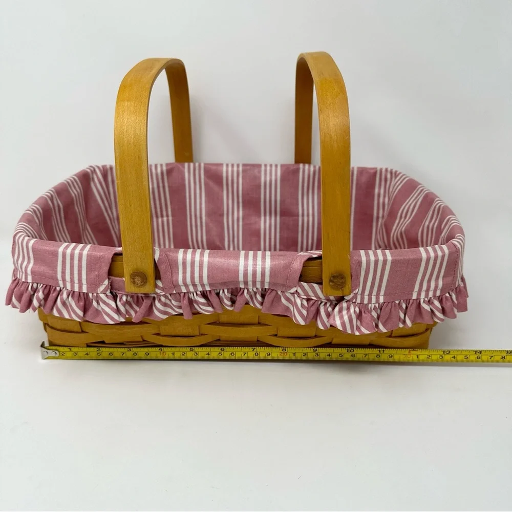 Vintage 1998 Longaberger Gather Handle Basket with Liner